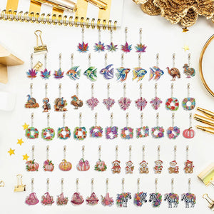 5/6/8Pcs/Set Christmas Flower-Double Side Drill-Diamond Keychain