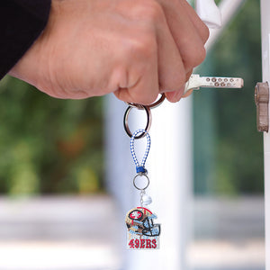 NFL-Double Side Drill-Diamond Keychain