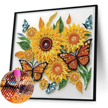 Load image into Gallery viewer, Sunflower Butterfly-Partial Special Diamond Painting-30x30cm
