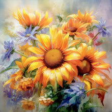 Load image into Gallery viewer, Sunflower-Full Round Diamond Painting-30x30cm
