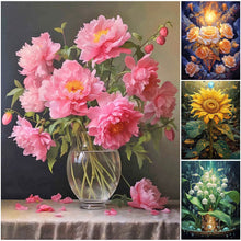 Load image into Gallery viewer, Flower-Full Round Diamond Painting-30x40cm
