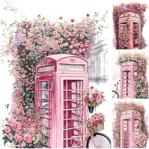 Postal Kiosk-Full Round Diamond Painting-30x40cm