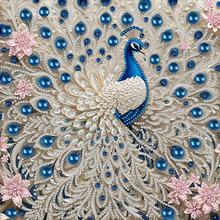 Load image into Gallery viewer, White peacock Partially specially shaped Diamond painting-30x30cm
