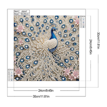 Load image into Gallery viewer, White peacock Partially specially shaped Diamond painting-30x30cm

