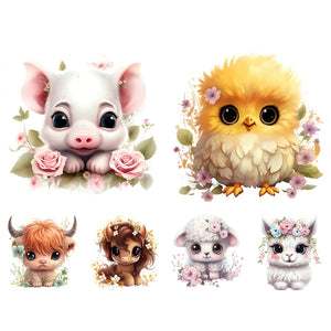 Flower Animals-Full Round Diamond Painting-30x30cm