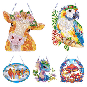 Animal-Single Side Drill-Acrylic Diamond Pendant
