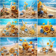 Load image into Gallery viewer, Sunflower Beach-Full Round Diamond Painting-30x30cm
