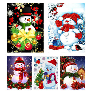 Christmas Snowman-Full Round Diamond Painting-30x40cm
