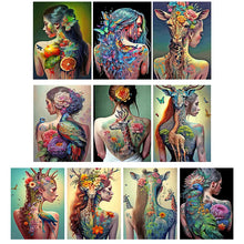 Load image into Gallery viewer, Tattoo Girl-Full Round Diamond Painting-30x40cm

