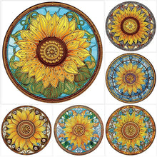 Load image into Gallery viewer, Stained Glass Sunflower-Partial Special Diamond Painting-30x30cm
