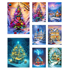 Load image into Gallery viewer, Christmas House-Full Round Diamond Painting-40x60cm-Large Size
