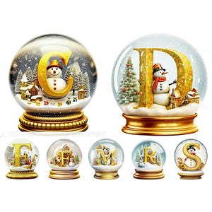 Christmas Crystal Ball Letter-Full Round Diamond Painting-30x30cm