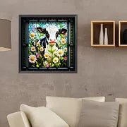 Cow-Full Round Diamond Painting-40x40cm