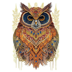 Owl-Partial Special Diamond Painting-30x40cm