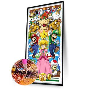 Super Mario-Full Round Diamond Painting-45x75cm-Large Size