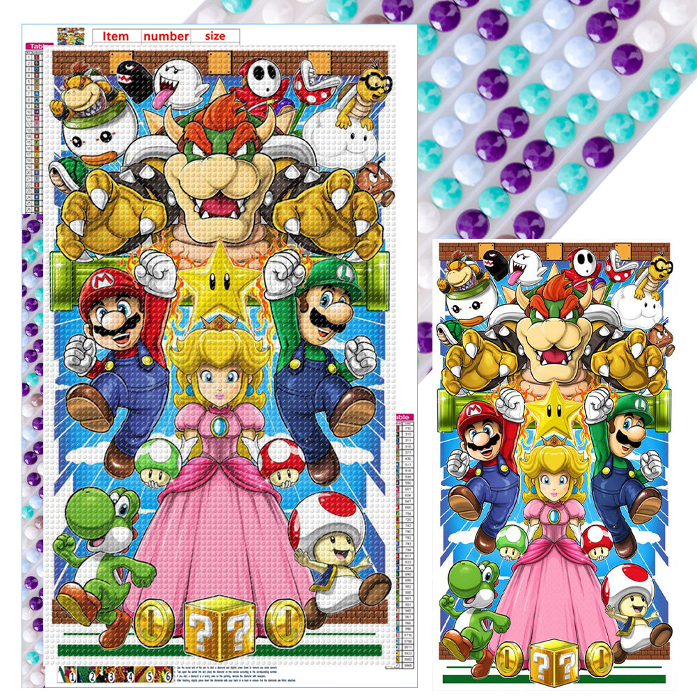 Super Mario-Full Round Diamond Painting-45x75cm-Large Size
