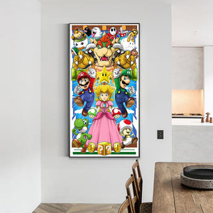 Super Mario-Full Round Diamond Painting-45x75cm-Large Size