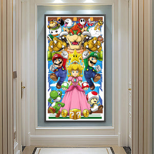 Super Mario-Full Round Diamond Painting-45x75cm-Large Size