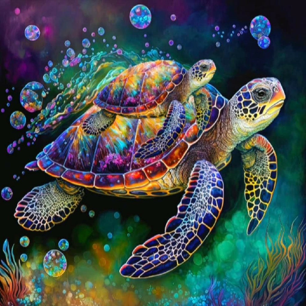 Sea Turtle-Full Round Diamond Painting-30x30cm
