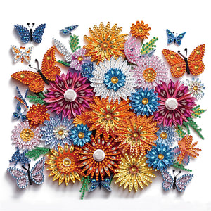 Butterfly Garland Paper Painting-Partial Special Diamond Painting-30x30cm