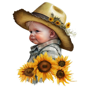 Cowboy Kid-Full Round Diamond Painting-30x40cm