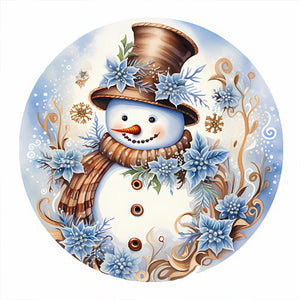 Christmas Snowman-Full Round Diamond Painting-30x30cm
