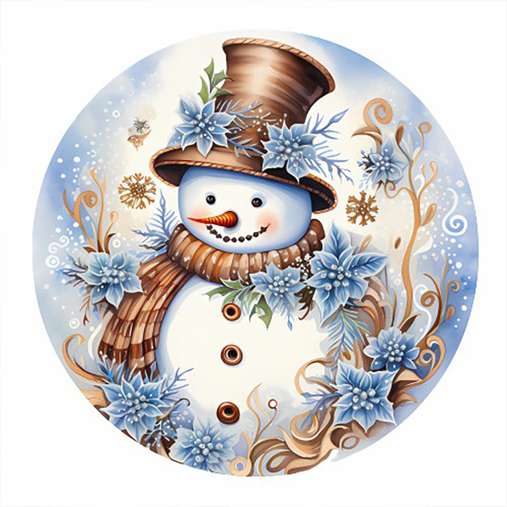 Christmas Snowman-Full Round Diamond Painting-30x30cm