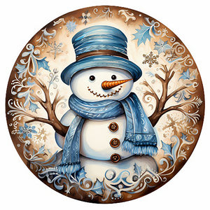 Christmas Snowman-Full Round Diamond Painting-30x30cm