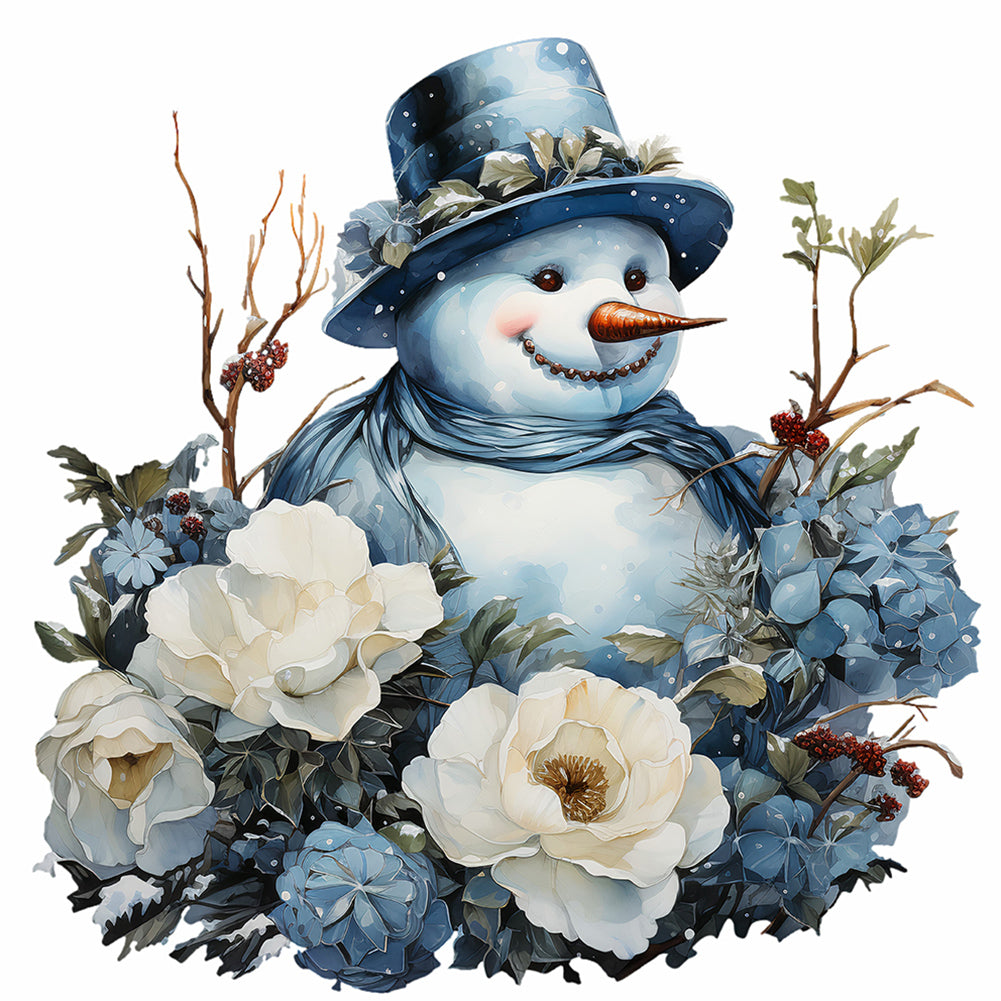 Christmas Snowman-Full Round Diamond Painting-30x30cm