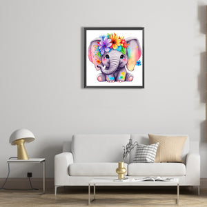 Dai Hua Elephant-Full Round Diamond Painting-30x30cm