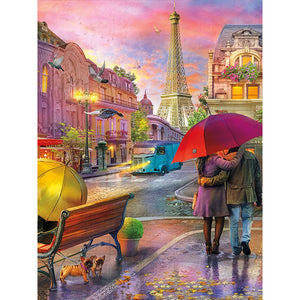 Paris Streets-Full Round Diamond Painting-30x40cm