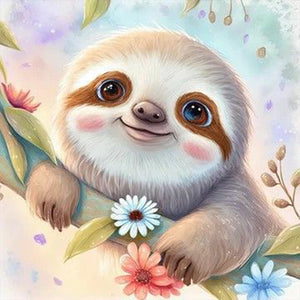 Sloth-Full Round Diamond Painting-30x30cm