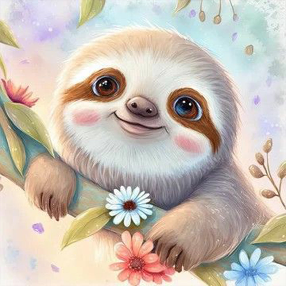 Sloth-Full Round Diamond Painting-30x30cm