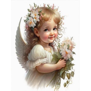 Angel Child-Full Round Diamond Painting-30x40cm