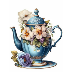 Teacup Bouquet-Full Round Diamond Painting-30x40cm