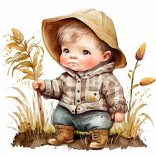 Load image into Gallery viewer, Farm Kid-Full Round Diamond Painting-30x30cm
