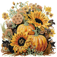 Load image into Gallery viewer, Autumn Pumpkin Sunflowers-Partial Special Diamond Painting-30x30cm
