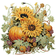 Load image into Gallery viewer, Autumn Pumpkin Sunflowers-Partial Special Diamond Painting-30x30cm
