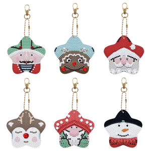 5/6Pcs/Set-Christmas-Double Side Drill-Diamond Keychain