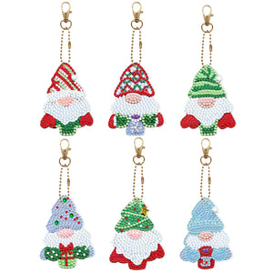 5/6Pcs/Set-Christmas-Double Side Drill-Diamond Keychain