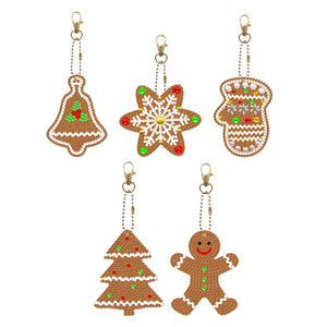 5/6Pcs/Set-Christmas-Double Side Drill-Diamond Keychain