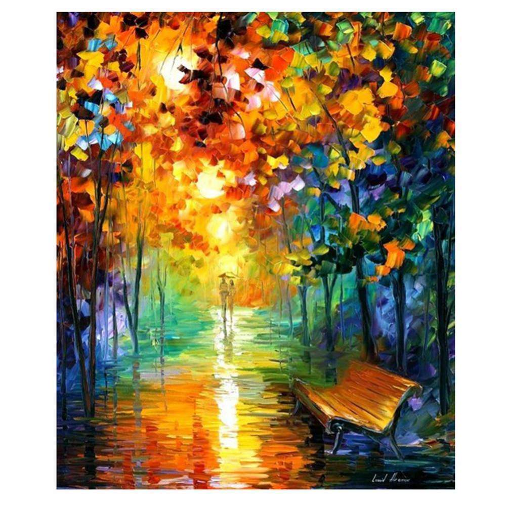 Rainy Night - Full Drill Diamond Painting - 42x50cm