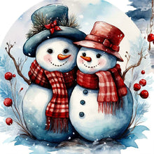 Load image into Gallery viewer, Christmas Snowman-Full Round Diamond Painting-40x40cm
