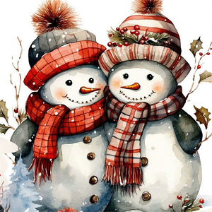 Christmas Snowman-Full Round Diamond Painting-40x40cm