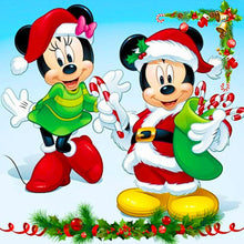 Load image into Gallery viewer, Mickey And Minnie At Christmas-Full Round Diamond Painting-40x40cm
