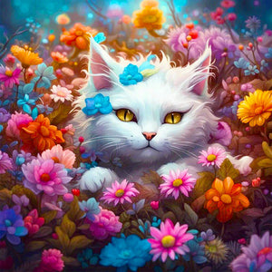 Cat-Full Round Diamond Painting-40x40cm