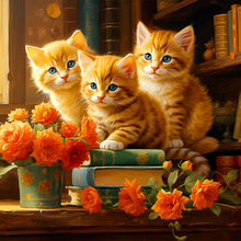 Load image into Gallery viewer, Cat-Full Round Diamond Painting-40x40cm

