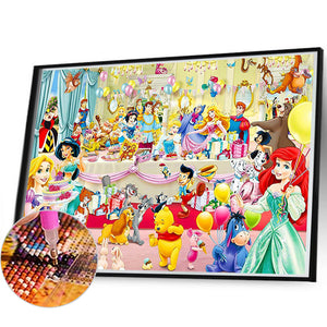 Cartoon Mouse-Full Round Diamond Painting-60x40cm-Large Size