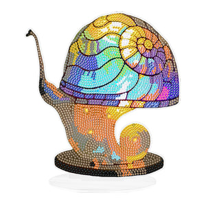 Mushroom-Single Side Drill-Diamond Desktop Ornament With Light Strip