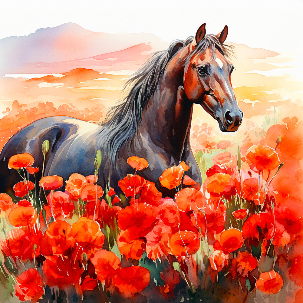 Horse-Full Round Diamond Painting-40x40cm